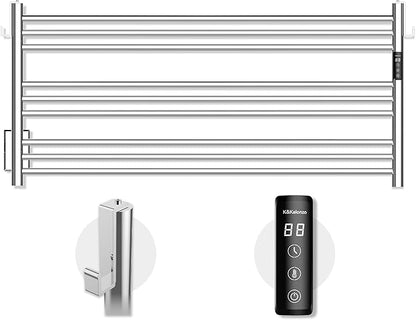 K&KALONZO Towel Warmer for Bathroom, Wall-Mounted 9-Bar Heated Towel Rack