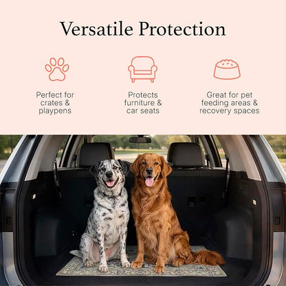 Lovewag Reusable Washable Dog Pee Pads, Sage Forest 28x41, 2 Pack | Non-slip, waterproof, absorbent dog pee pads for potty training, whelping, senior dogs, multi-pet households, easy to clean