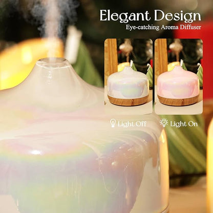 Porseme 500ml Glass Essential Oil Diffuser Aromatherapy Ultrasonic Cool Mist