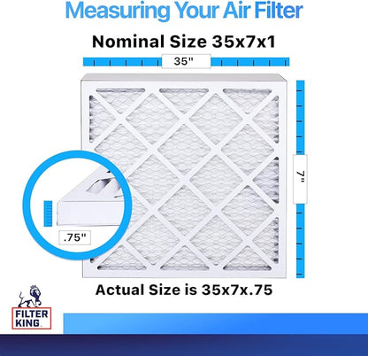 Filter King 35x7x1 Air Filter | 4-PACK | MERV 8 HVAC Pleated A/C Furnace