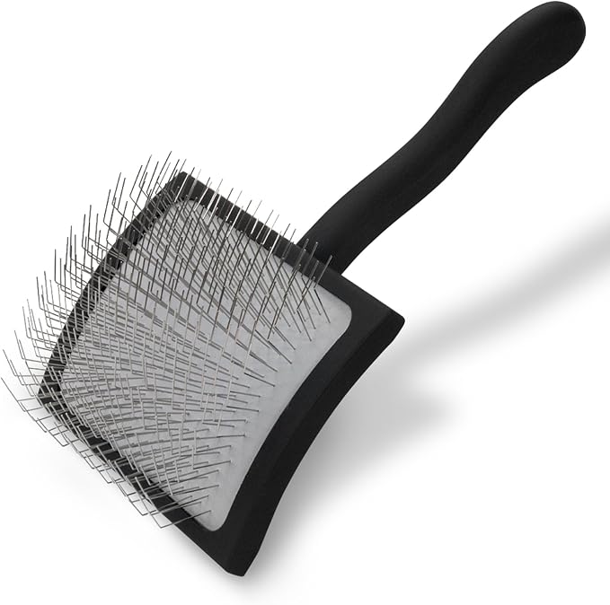 Chris Christensen Big K Dog Slicker Brush for Dogs (Goldendoodles, Labradoodles, Poodles), Groom Like a Professional, Fluff Detangle Style, Saves Time Energy, Black, Large