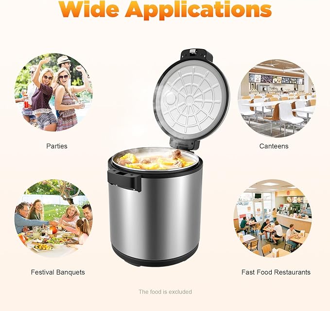 Commercial Rice Warmer, 6 Gal Stainless Steel Electric Rice Warmers