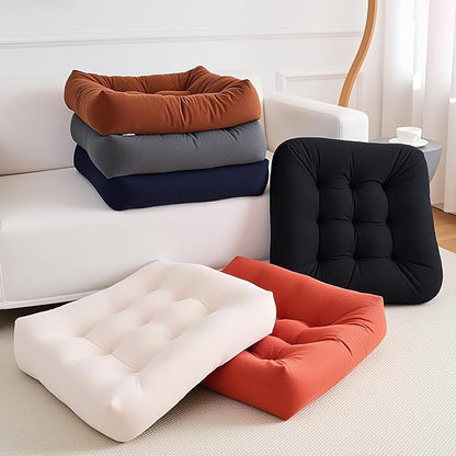 Tikuns Floor Pillow, Large Cushions (4, Beige, 22x22x6 Inch)