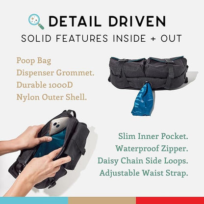 Wildebeest Farallon Bag - Versatile Cross Body Bag, Fanny Pack, Dog Treat Pouch - Secure, Easy Access Pockets, Adjustable Buckle Strap, Poop Bag Dispenser, Water-Resistant, Fits Any Smartphone