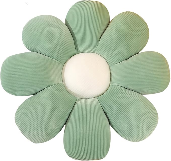 Grafingy Flower Pillow, Flower Shaped Throw Pillow Floor Pillow Soft Seating Cushion Room Decor Plush Pillow for Bedroom, Sofa, Bed, Reading (21 inch, Green)