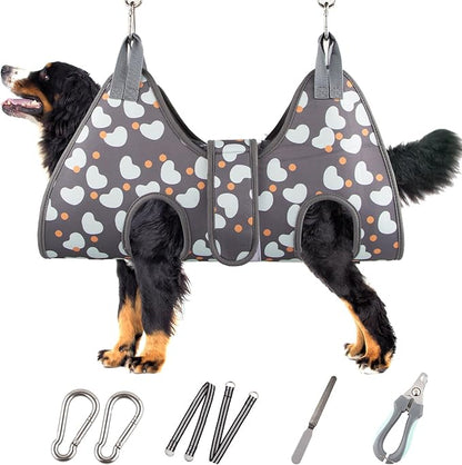 Dog Grooming Hammock for XXL Large Dogs with Nail Clippers/Nail Trimmers, Dog Grooming Harness for Nail Trimming, Pet Grooming Sling Helper