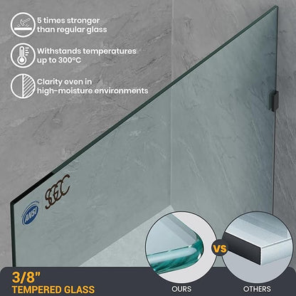 Bathroom Shower Glass Door 20.5" W×78.75" H, 3/8" Thick Clear Tempered Glass