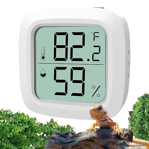 Reptile Thermometer and Hygrometer – Fast Accurate LCD Digital Temp & Humidity Meter for Bearded Dragon Tank Accessories, Lizard, Snake, Turtle, Amphibians, Small Animal Habitat