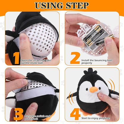 EXPAWLORER Interactive Dog Toys- Automatic Moving Doggie Toy Ball, Puppy Squeaky Toys to Keep Them Busy for Boredom, Jumping Enrichment Pet Toys for Small Medium Dogs, Penguin