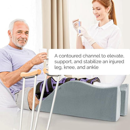 Dreamer Car Leg Elevation Pillow for After Surgery, Injury, or Rest, Ankle Fixation Leg Pillow, Supportive Memory Foam Wedge Pillow for Legs Pain Relief with Anti-Slip Base & 3 Handles