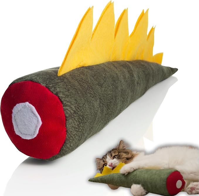 Large Cat Toy Dino - Catnip Matatabi Silvervine Filled Help Relief Stress Interactive Indoor Cat Kicker (Green)