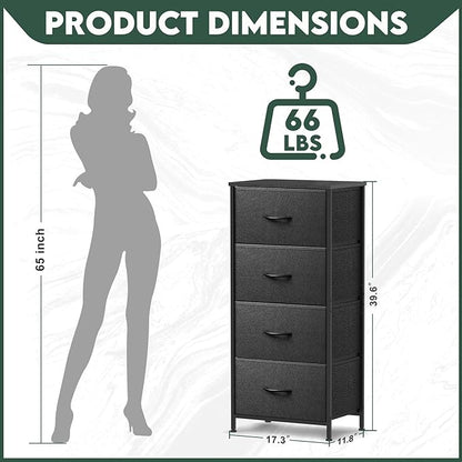 4 Fabric Drawer Dresser for Bedroom, Chest of Drawers