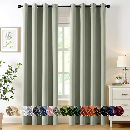 MIULEE Sage Green Blackout Curtains