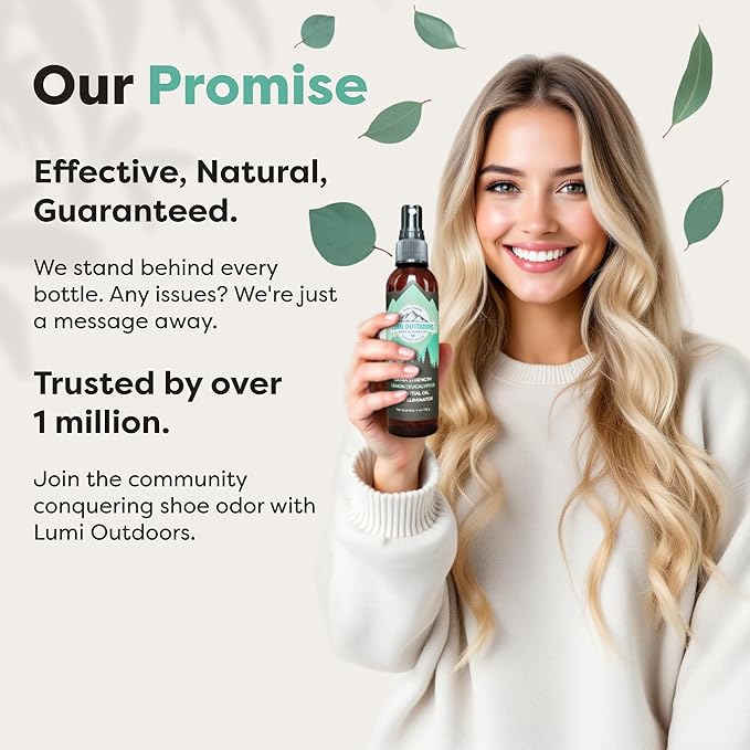 Lumi Outdoors Natural Shoe Deodorizer Spray and Foot Powder Bundle