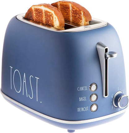 Rae Dunn Retro Rounded Bread Toaster, 2 Slice Stainless Steel Toaster
