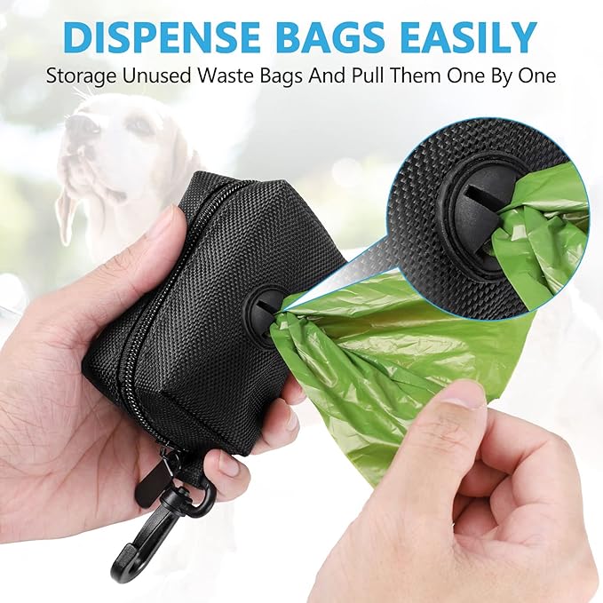 Dog Poop Bag Waste Bag Dispenser Dog Poop Bag Dispenser for Leash Accessory Dog Poop Bag Holders Fits Dog Leash with Hand Free Holder & Bag, No1680pjdz (Black&Purple&Pink, Black&Purple&Pink)