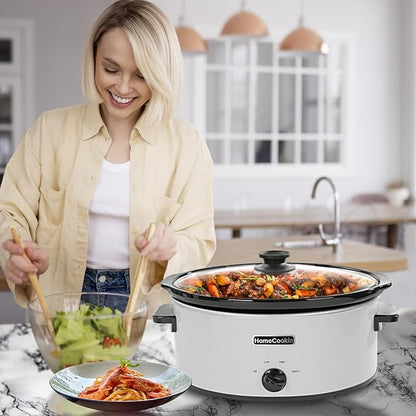 HOMECOOKIN 6 Quart Slow Cooker Oval Manual Pot Food Warmer