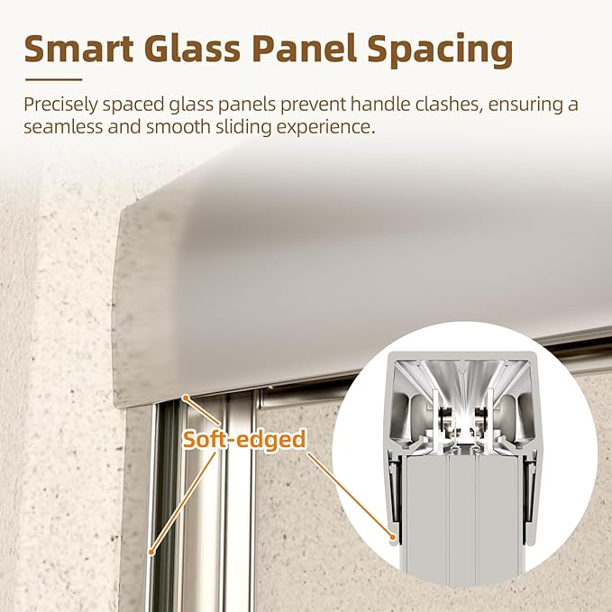 Sliding Shower Door, Royal Guard 50-54" W x 70" H Semi-Frameless Double Sliding