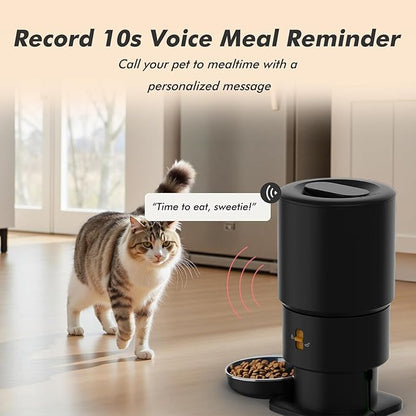 Automatic Cat Feeder - 5L Anti-Clog Cat Food Dispenser Keeps 2-15mm Dry Food