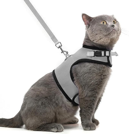PUPTECK Soft Mesh Cat Vest Harness and Leash Set Puppy Padded Pet Harnesses Escape Proof for Cats Small Dogs Rabbits Bunny