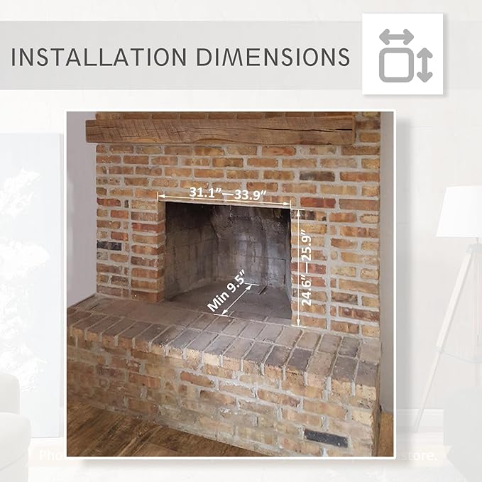LegendFlame Carl 35" W Electric Fireplace Insert, Fireplace Heater 750/1500W