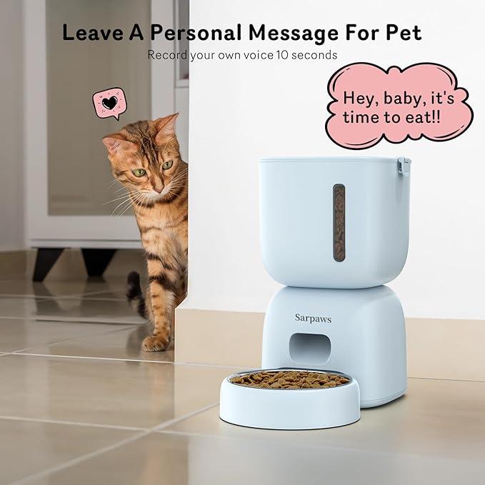 Automatic Cat Feeder and Water Dispenser FW1, Wire or Battery Cat Food