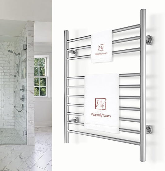Heated Towel Rack, 10-Bar Wall-Mounted Electric Towel Warmer, Polished