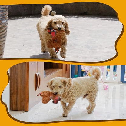 Christmas Dog Toys Dog Squeaky Toy with Crinkle Paper Interactive Durable Plush Dog Chew Toys for Puppy, Small, Middle, Large Dogs Training and Reduce Boredom