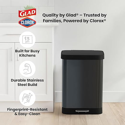 Glad Stainless Steel Step Trash Can