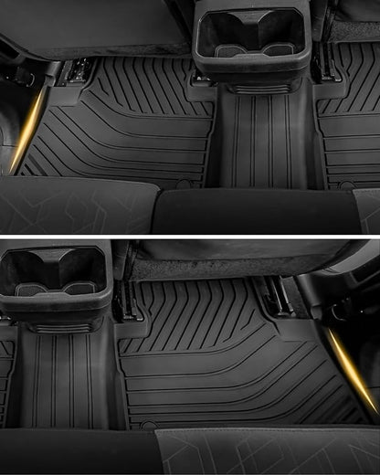 3W Floor Mats Fit Toyota Tacoma 2016-2023 (Only for Double Cab and Automatic), TPE All Weather Custom Fit Floor Liner for Toyota Tacoma SR/SR5/TRD/Limited/Trail Accessories Car Liners, Black