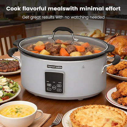 HOMECOOKIN Slow Cooker, Extra Large 10 Quart Digital Programmable Slow Cookers