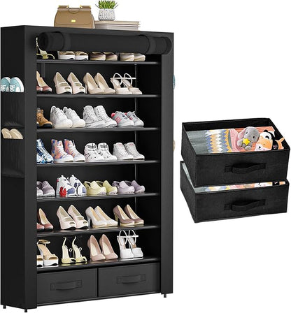 OYREL Tall Shoe Rack Dustproof Cabinet Large Capacity 8 Tier Shoe Organizer