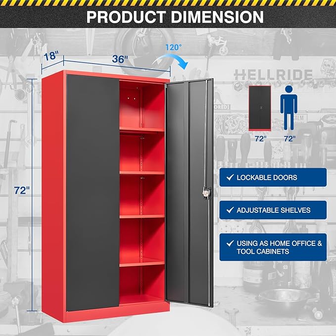 Metal Storage Cabinet-72” Tall Steel File Cabinets