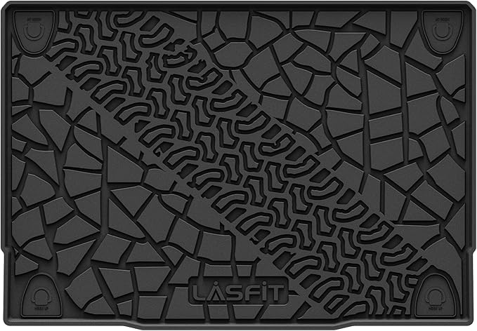 LASFIT Cargo Liner for Ford Bronco 4-Door 2025 2024 2023 2022 2021(Fit for 4-Door Only, Not Fit Sport) All Weather Custom Fit TPE Car Floor Liner, Cargo Area Protector, 1pc Black