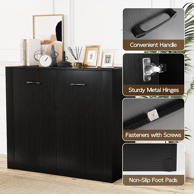 Giantex Modern Storage Cabinet, Anti-Tipping Device, Sturdy Metal Hings