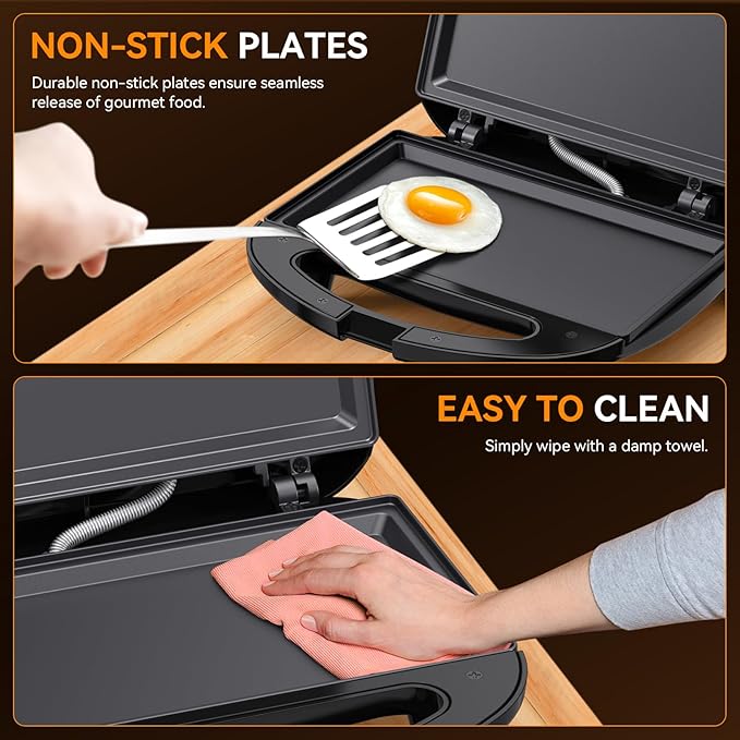 OSTBA Sandwich Maker, 2 Slice Grilled Cheese Maker