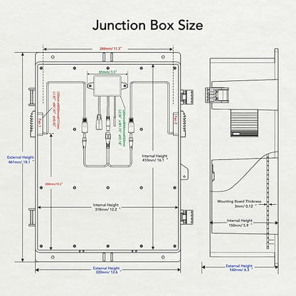 Outdoor Electrical Box, Waterproof Electrical Junction Box IP65 ABS Plastic