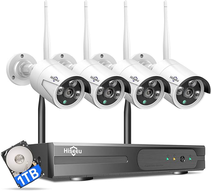 Hiseeu Home Security Camera System, No Subscription, 4K NVR