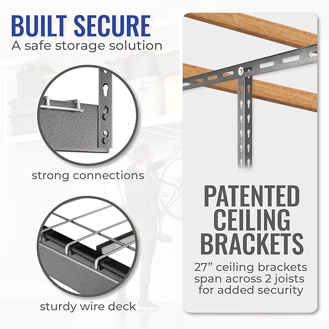 SafeRacks 4x8 Overhead Garage Storage Rack Heavy Duty