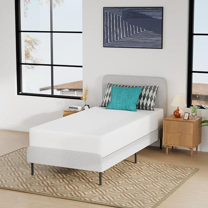 FDW | 10 Inch Twin XL Mattress | Medium Firm | Gel Memory Foam Mattress | White | Bed in a Box, CertiPUR-US Certified | Pressure Relief, Cooling Ventilated Foam | Washable Removable Cover