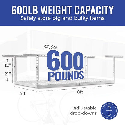 SafeRacks 4x8 Overhead Garage Storage Rack Heavy Duty