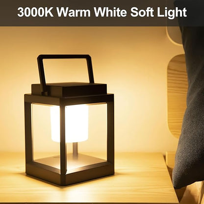 Outdoor Table Lamp, LED Solar Outdoor Lantern, Portable Rechargeable Solar Lamp Waterproof, Touch Control Outdoor Lamps Cordless Lights Decorative for Patio Family Camp/ Reading/ Camping
