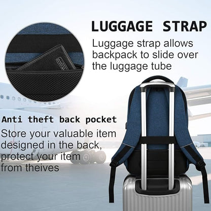 Volher Laptop Backpack,Business Travel Anti Theft Slim Durable Laptops Backpack,Water Resistant College Computer Bag for Women & Men Fits 15.6 Inch Laptop and Notebook - Blue