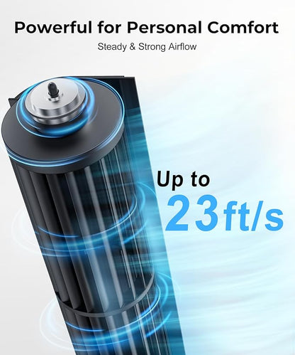 Abolee Tower Fan for Bedroom, 23ft/s Desk Fan