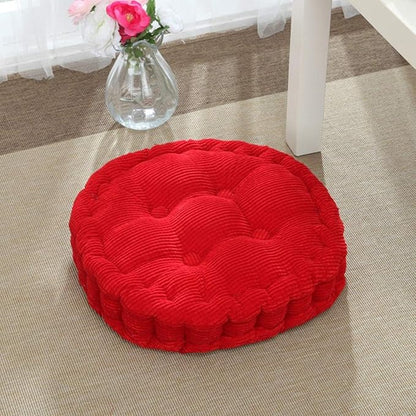 Round Soft Chair Cushions Home Floor Pillow Indoor Corduroy Chair Pads Office Seat Cushion, 17" D.