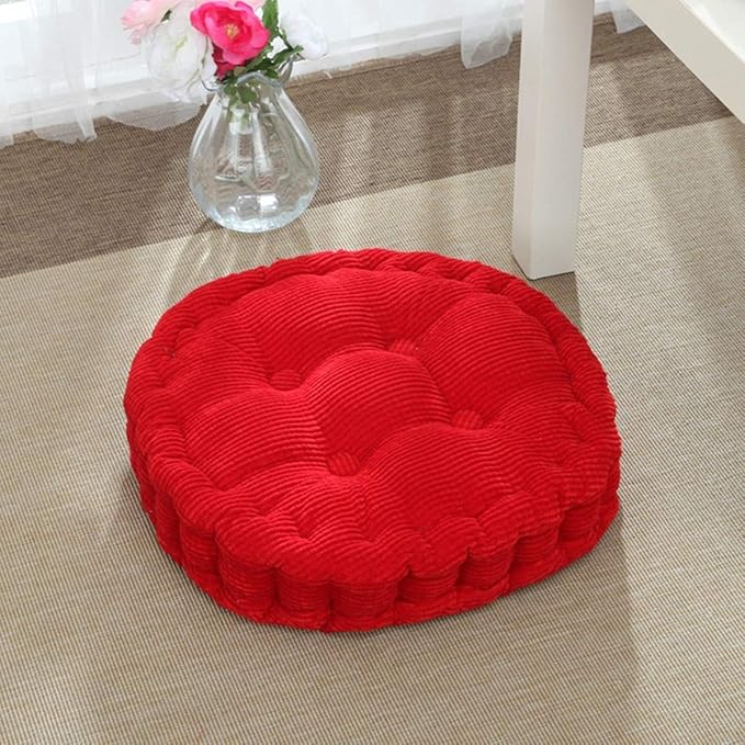 Round Soft Chair Cushions Home Floor Pillow Indoor Corduroy Chair Pads Office Seat Cushion, 19" D.