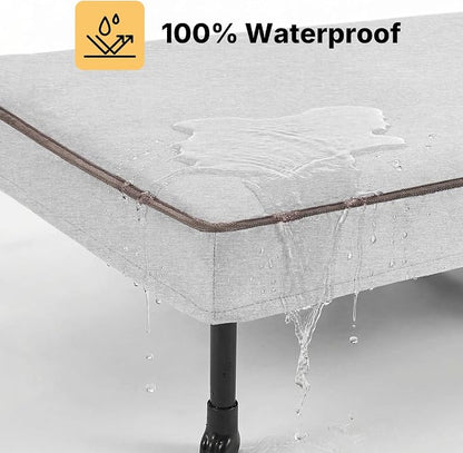 Veehoo Outdoor Elevated Dog Bed with Washable & Waterproof Cushion, Cooling | Large Raised Dog Cot with Removable Cover, Brethable Mesh, Orthopedic Pet Bed for Indoor & Outdoor, 42" x 30", Dark Grey