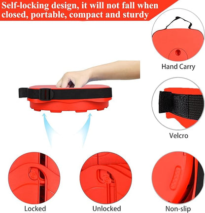 Fishboy Upgraded Square Collapsible Stool, 400lbs Max Weight, Lightweight But Sturdy, Portable Retractable Folding Telescoping Foldable Camping Stool for Adults Outdoor Fishing Hiking Travel BBQ