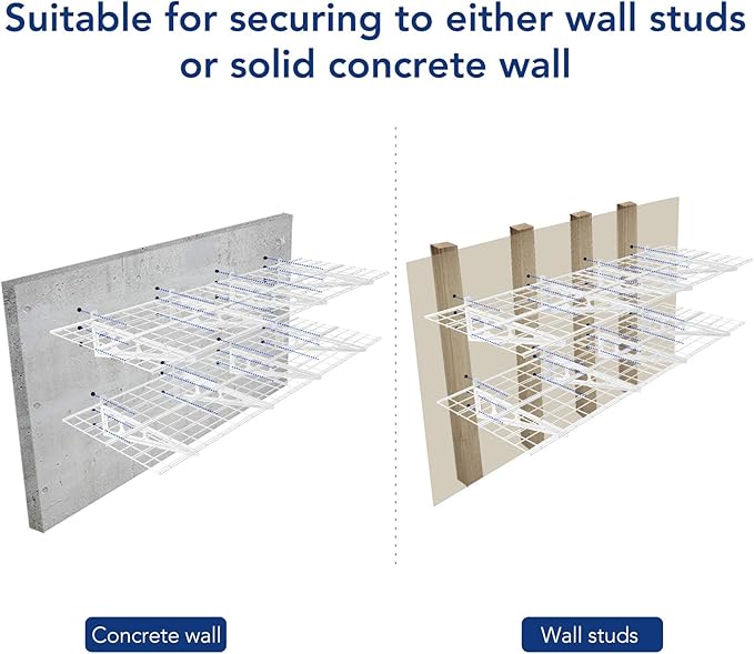 FLEXIMOUNTS 4-Pack 24-inch-by-72-inch Wall Shelf Garage Storage Rack Wall