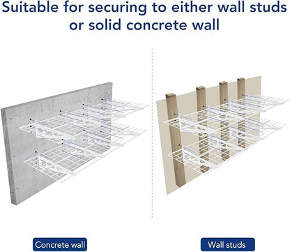 FLEXIMOUNTS 4-Pack 24-inch-by-72-inch Wall Shelf Garage Storage Rack Wall